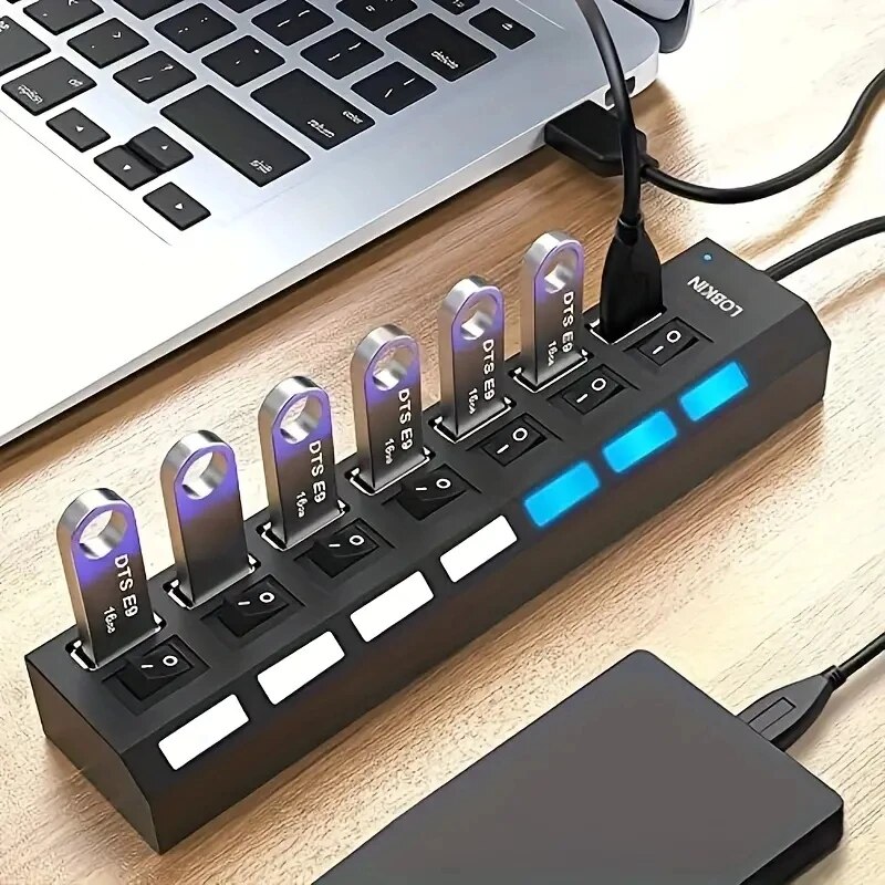 Desk Setup Usb Hub - 고속 4/7 포트 USB 허브 2.0
