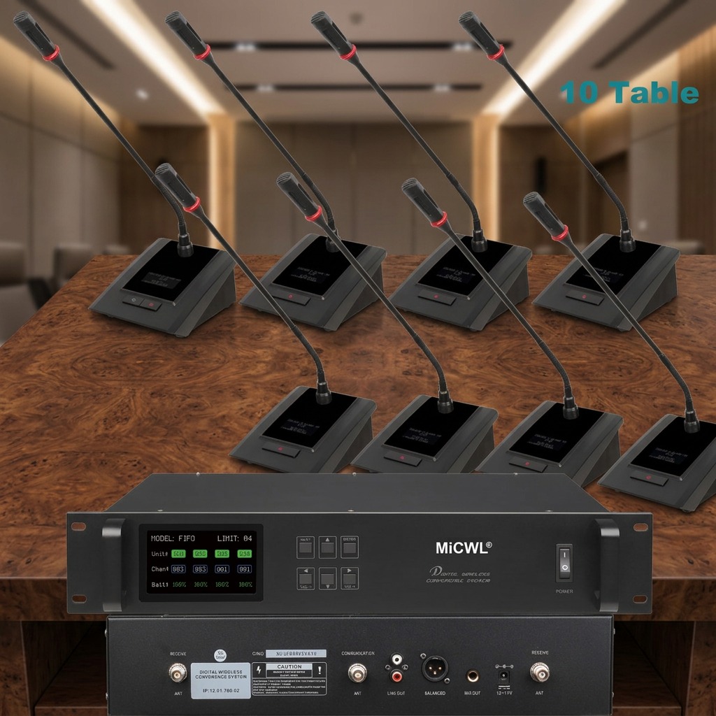 Desk Setup Kit - MiCWL 디지털 무선 구즈넥 마이크 회의