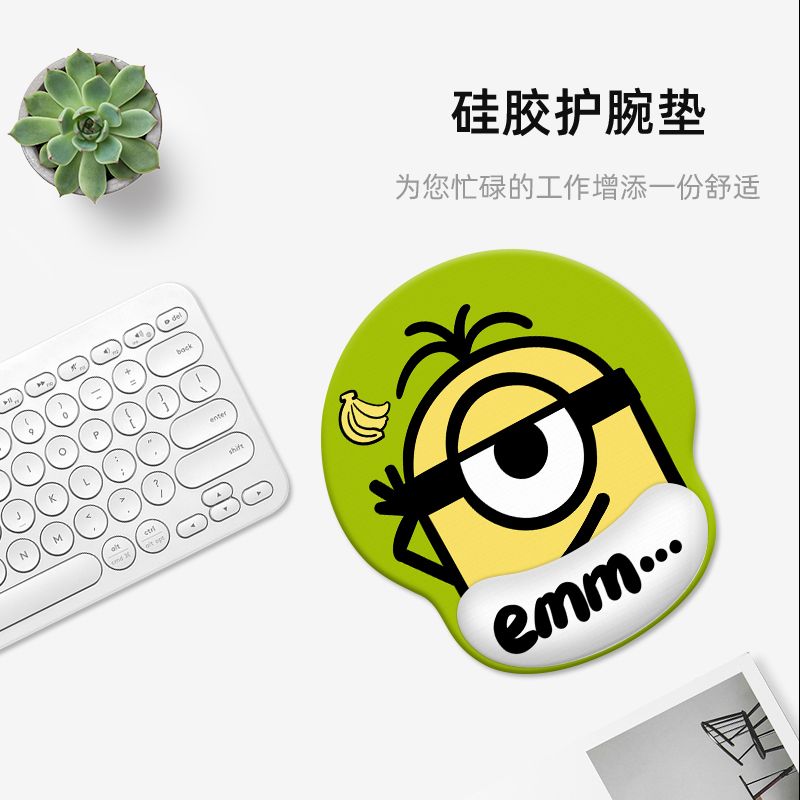 Desk Setup Kawaii - 미니언즈 만화 귀여운 손목 받침대 마우스