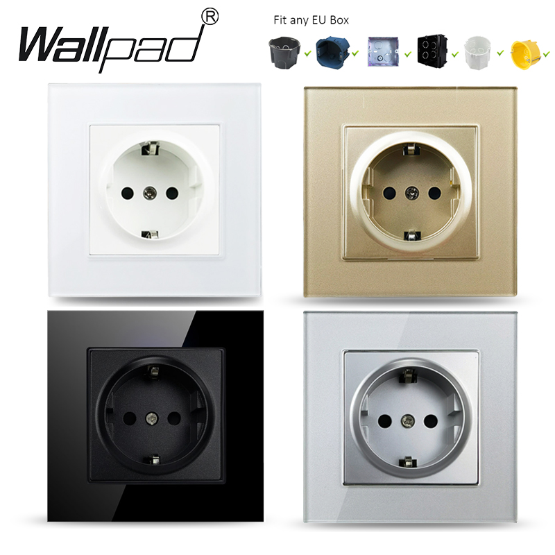 Power Strip Flat - Wallpad 16A EU 소켓 흰색/검정색/회색/금색 유리