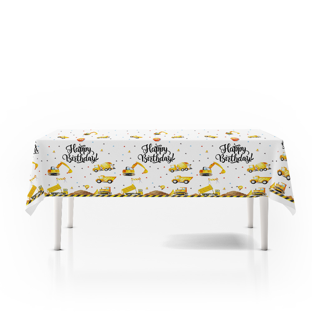 Desk Setup Kids - 130cm*220cm 건설 트랙터 파티 장식 용품