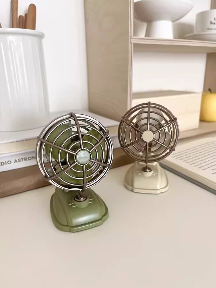 Fan Desk Small Usb - 레트로 데스크톱 소형 선풍기 USB 충전
