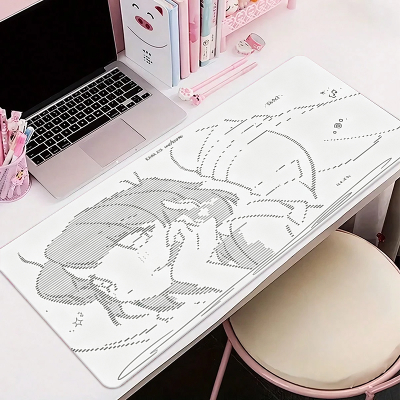 Desk Setup Kawaii - 1Pcs 가죽 마우스 패드 애니메이션 엔젤