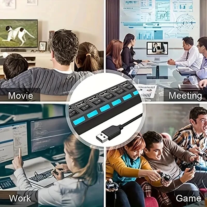 고속 4/7 포트 USB 허브 2.0 어댑터 확장기 멀 - Desk Setup Usb Hub 리뷰 및 가격