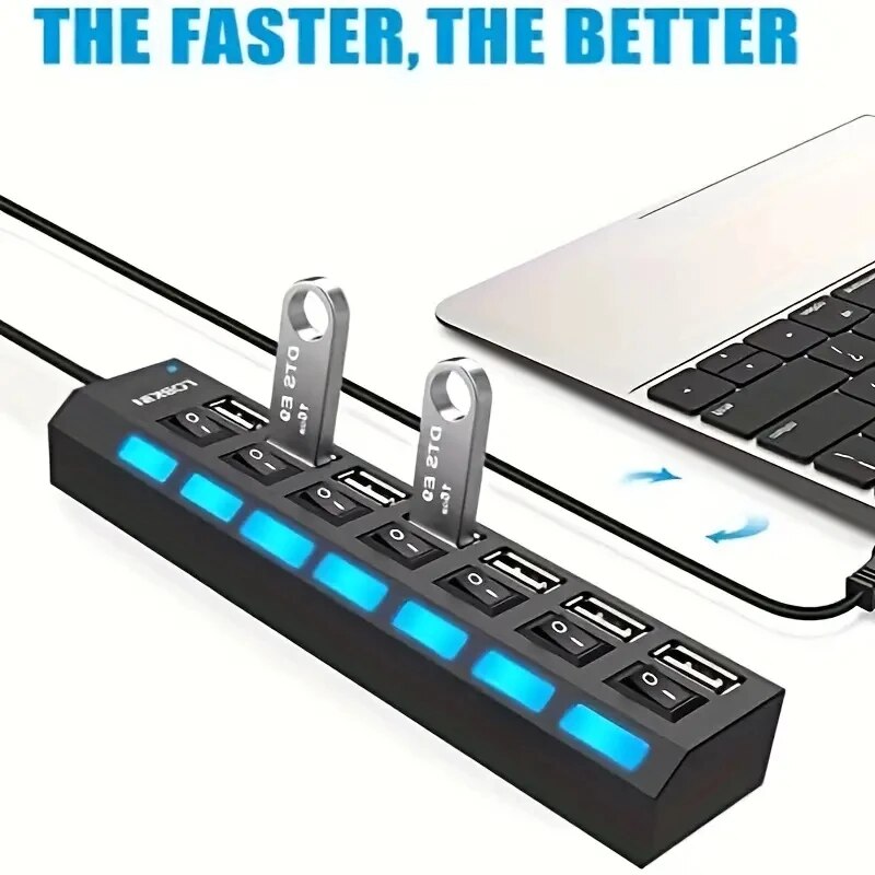 고속 4/7 포트 USB 허브 2.0 어댑터 확장기 멀 - Desk Setup Usb Hub 리뷰 및 가격