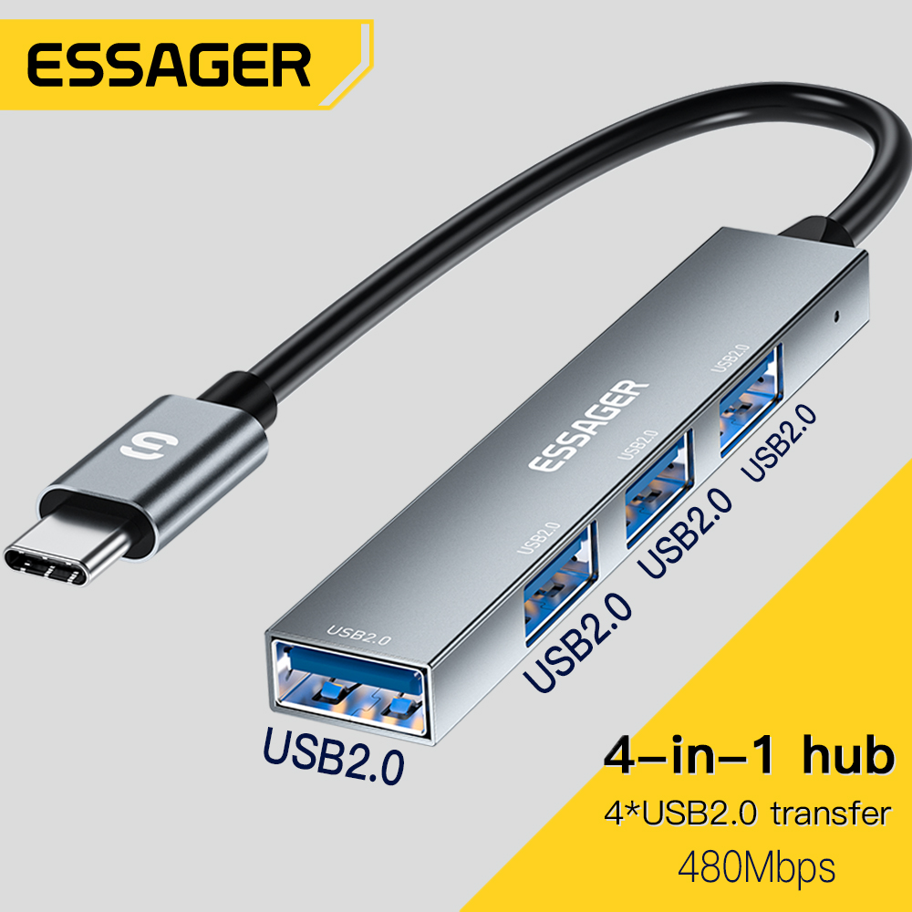 Essager 4 in 1 USB C 케이블 허브 US - Desk Setup Usb Hub 리뷰 및 가격