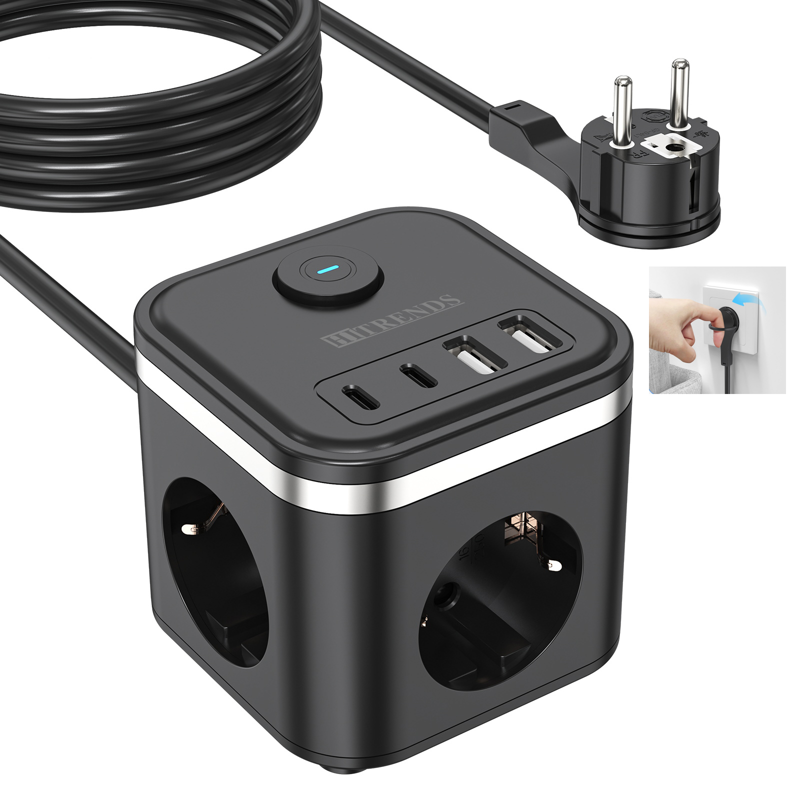 3680W EU 플랫 플러그 전원 스트립 큐브(AC 콘 - Power Strip Flat 리뷰 및 가격