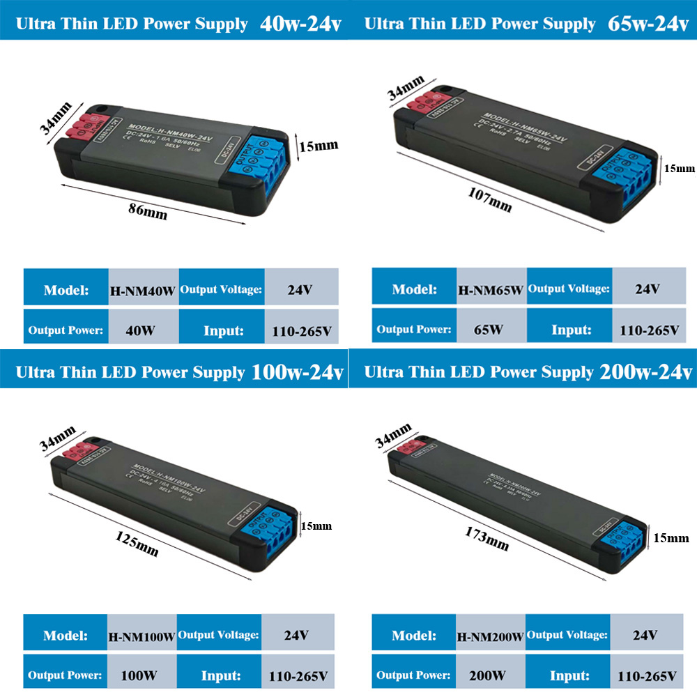 DC24V 200W 100W 65W 40W 초박형 LE - Power Strip Flat 리뷰 및 가격