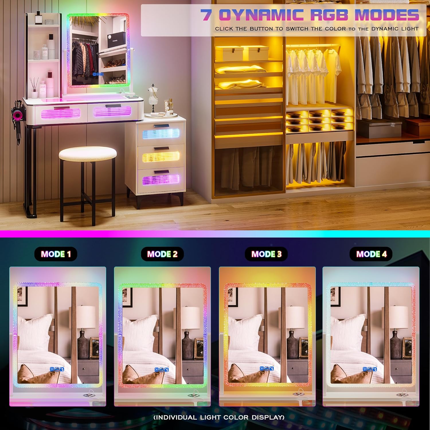 i*-RGB 무선 충전 스테이션이 있는 화장대, LED - Desk Setup Charging Station 리뷰 및 가격