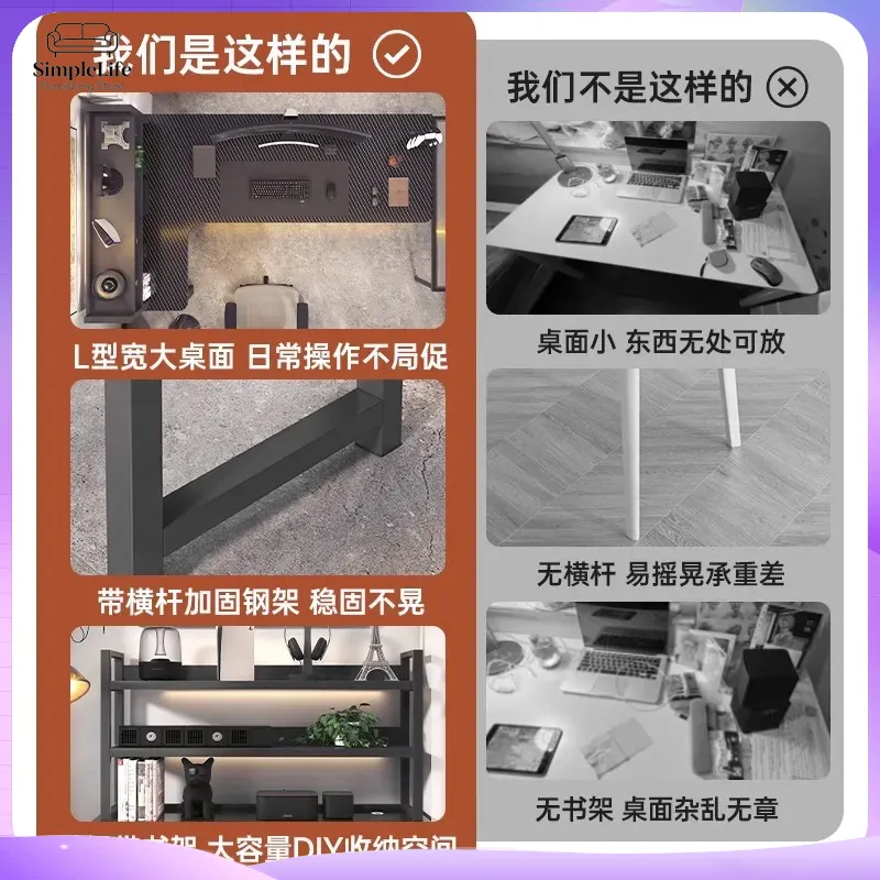 코너 게이밍 책상 컴퓨터 책상 PC 노트북용 인체공학적 - Desk Setup Dual Monitor And Laptop 리뷰 및 가격