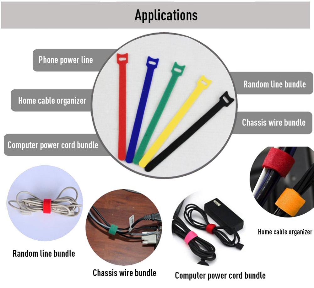 50pcs 12*150-300mm T 형 벨크로 케이블 - Cable Velcro Strap 리뷰 및 가격