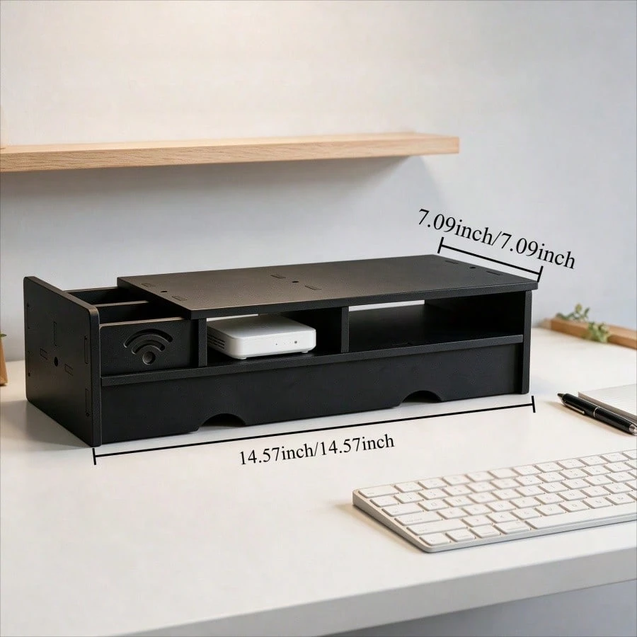 블랙 무광 WiFi 라우터 수납함, 컴팩트한 데스크 정 - Desk Setup Bedroom 리뷰 및 가격