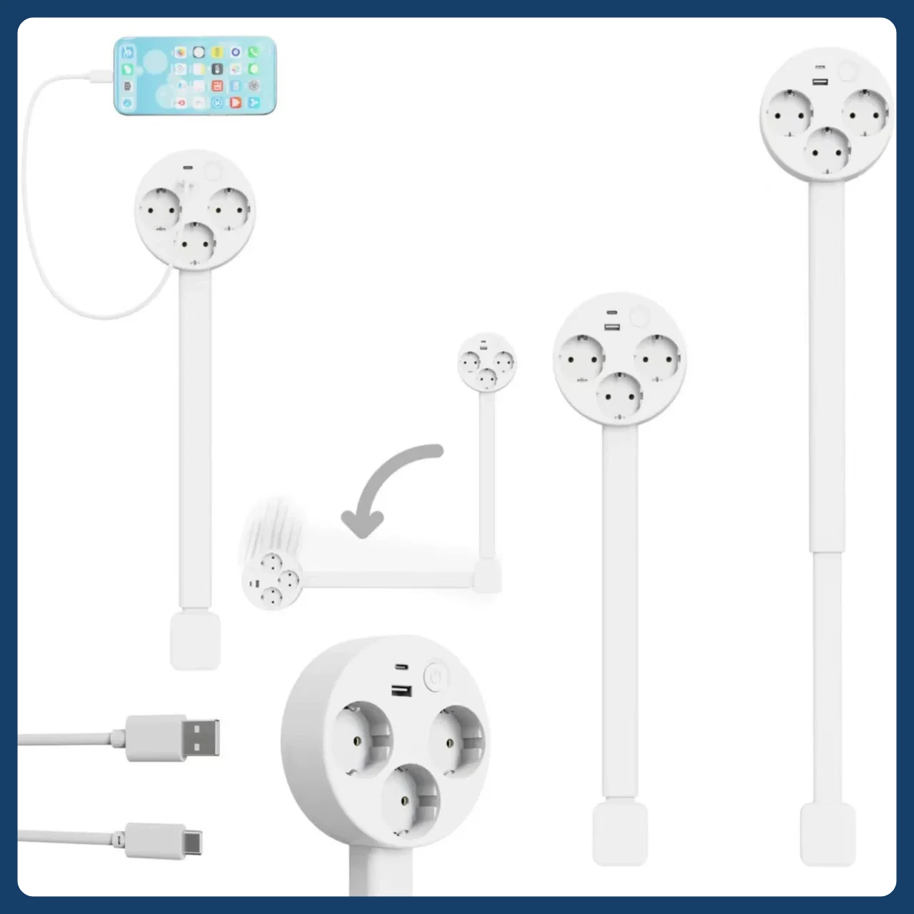 공간 절약형 플랫 플러그 멀티탭, 소파 등받이/침실협탁 - Power Strip Flat 리뷰 및 가격