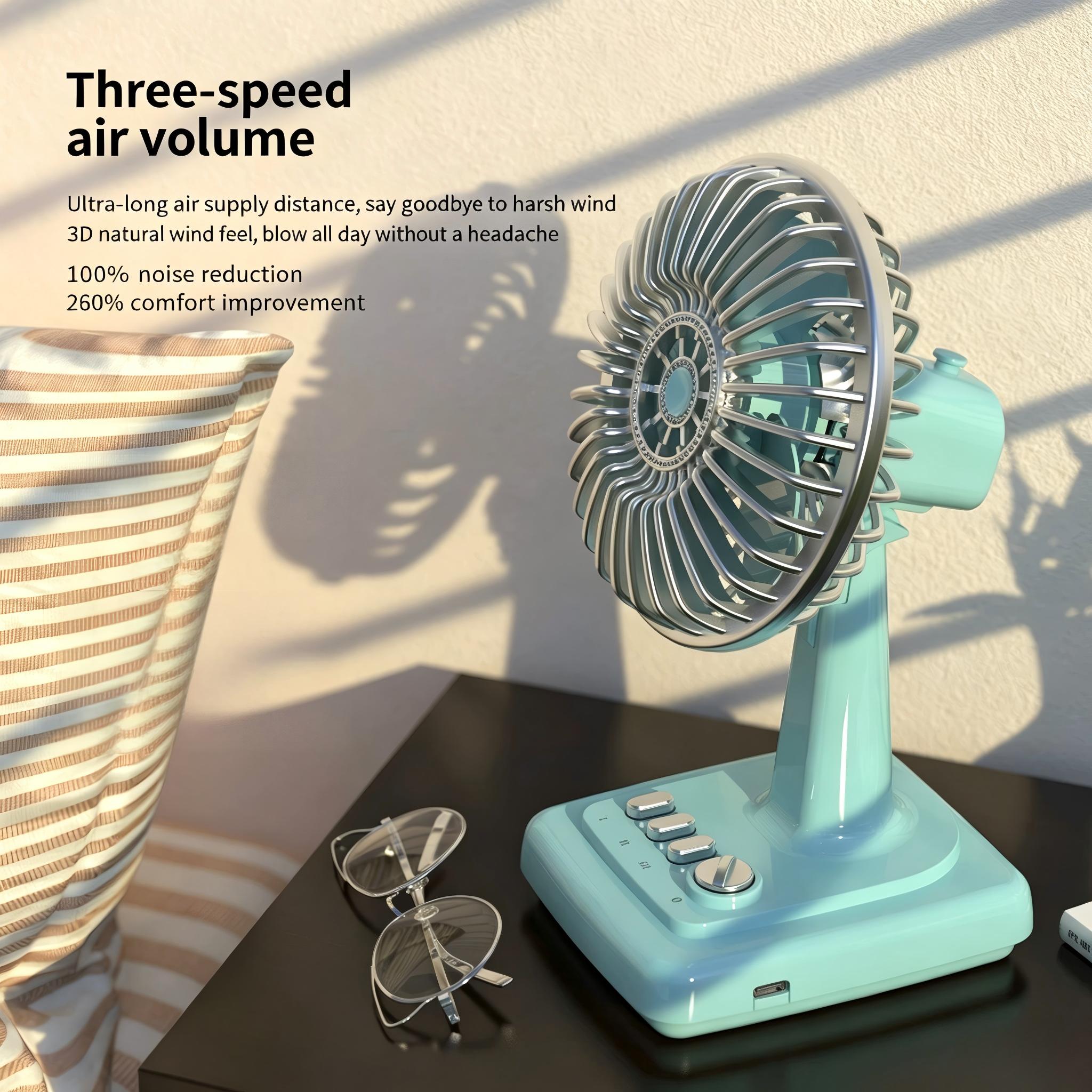 레트로 합금 데스크탑 팬 3단 속도 조절 USB 충전식 - Fan Desk Small Usb 리뷰 및 가격