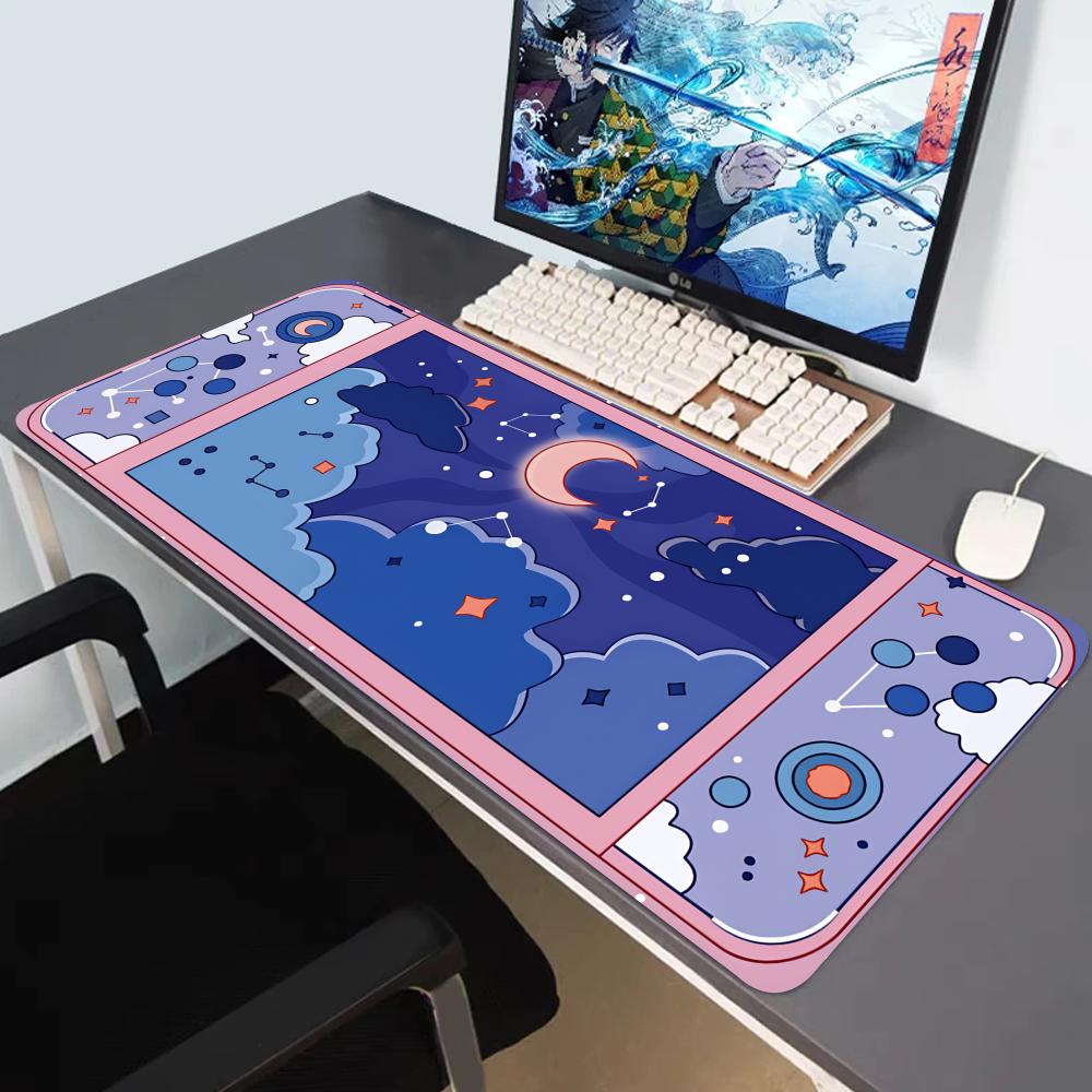 HYBXAXC 달과 별 대형 데스크 매트 카와이 미적  - Desk Setup Art 리뷰 및 가격