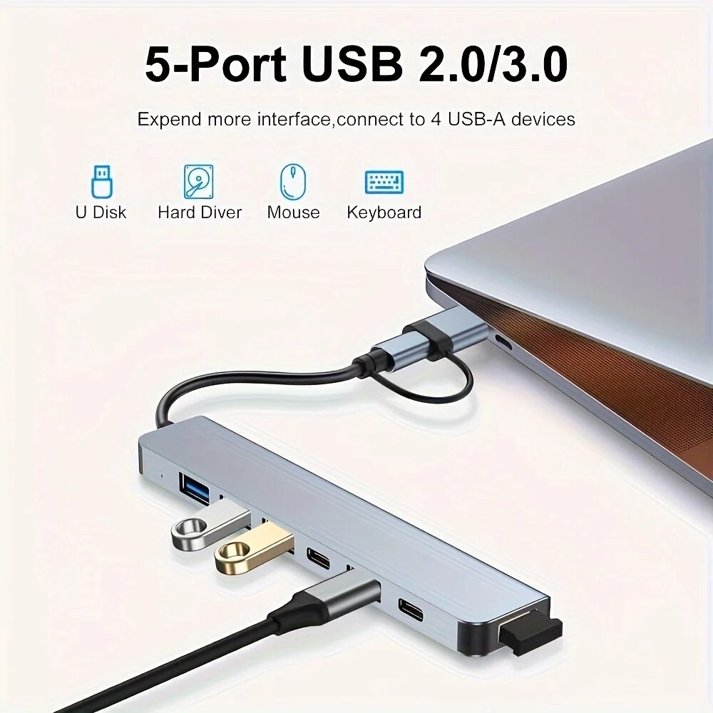 2 in 1 USB3.0 허브 7포트 타입 C 확장 스 - Desk Setup Usb Hub 리뷰 및 가격