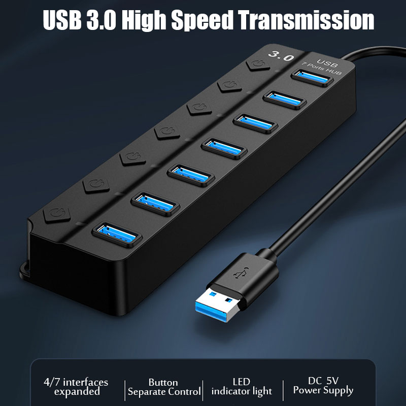 USB 3.0 전원 어댑터 4/7포트 USB 스플리터  - Desk Setup Usb Hub 리뷰 및 가격