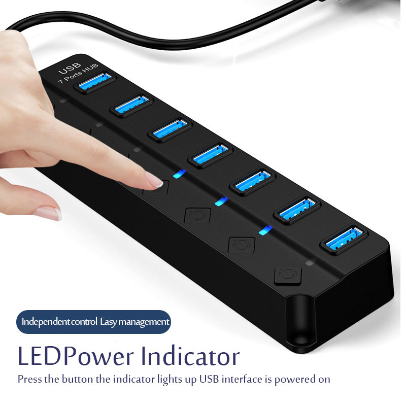 USB 3.0 전원 어댑터 4/7포트 USB 스플리터  - Desk Setup Usb Hub 리뷰 및 가격