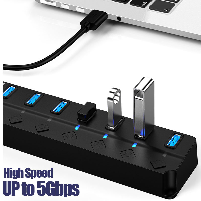 USB 3.0 전원 어댑터 4/7포트 USB 스플리터  - Desk Setup Usb Hub 리뷰 및 가격