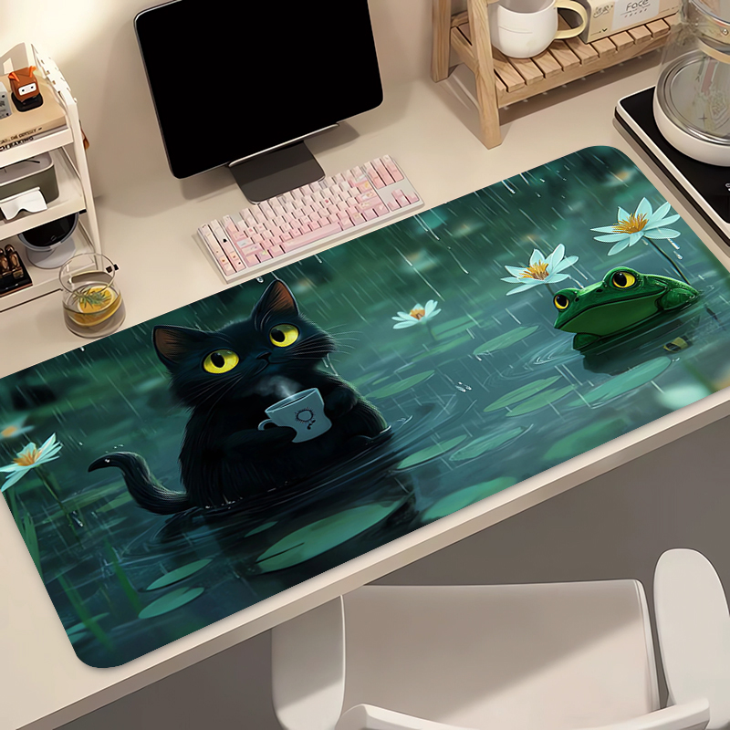 귀여운 검은 고양이 실리콘 소프트 게이밍 마우스 패드  - Desk Setup Kawaii 리뷰 및 가격