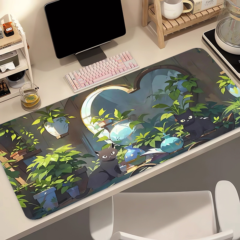귀여운 검은 고양이 실리콘 소프트 게이밍 마우스 패드  - Desk Setup Kawaii 리뷰 및 가격