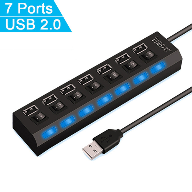 노트북 컴퓨터 액세서리용 7 포트 USB 2.0 허브  - Desk Setup Usb Hub 리뷰 및 가격