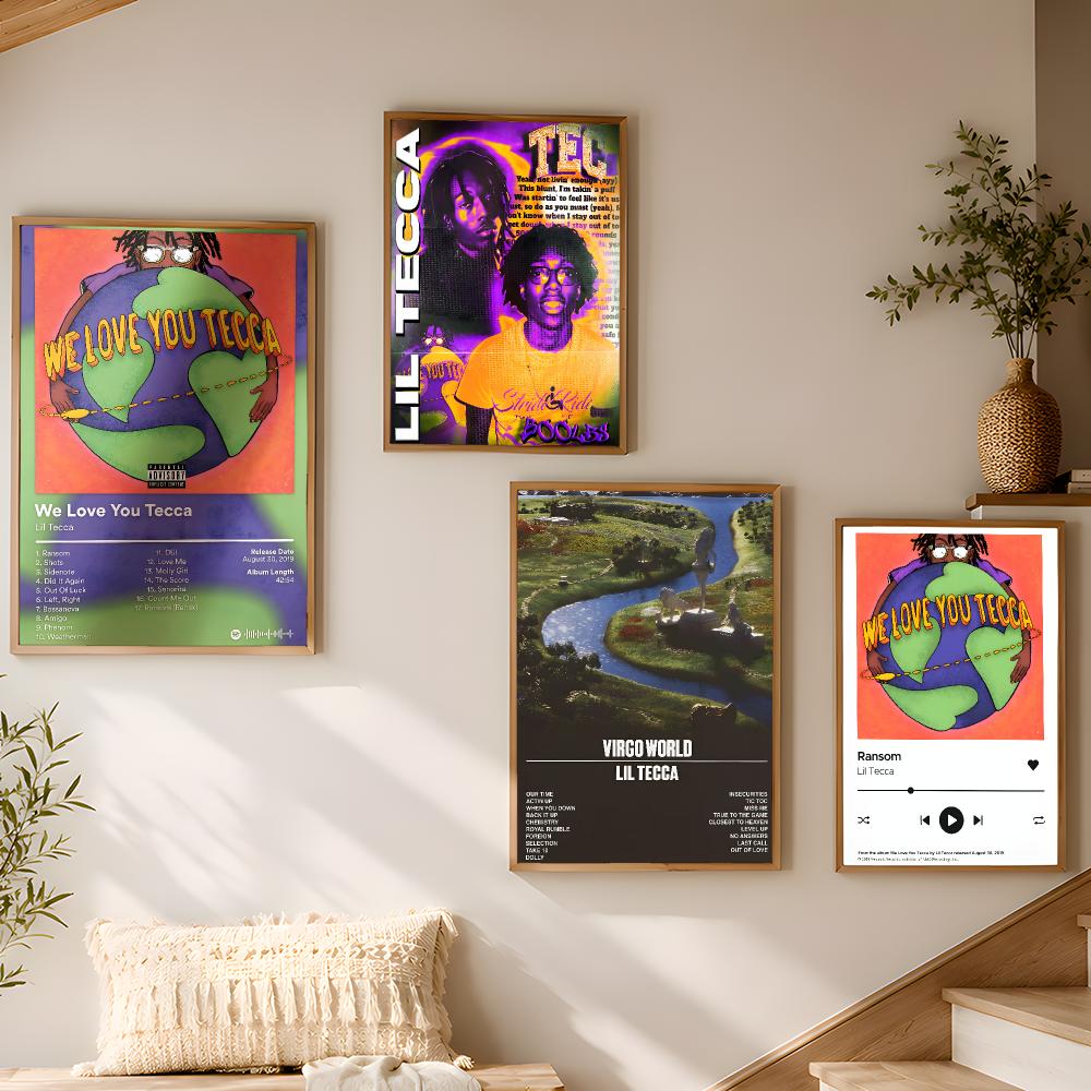 L-Lil Tecca 앨범 커버 아트 힙스터 룸 바이브 - Desk Setup Poster 리뷰 및 가격