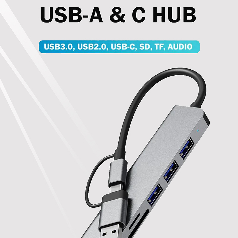 8포트 2 USB 타입 C 허브 도킹 스테이션, 3.5 - Desk Setup Usb Hub 리뷰 및 가격